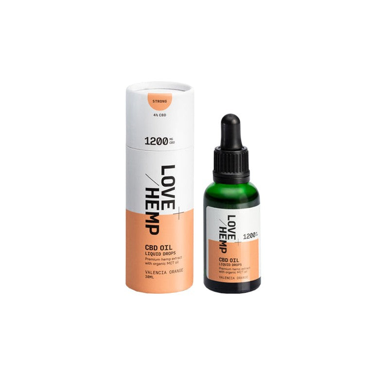 Love Hemp 1200mg Valencia Orange 4% CBD Oil Drops - 30ml