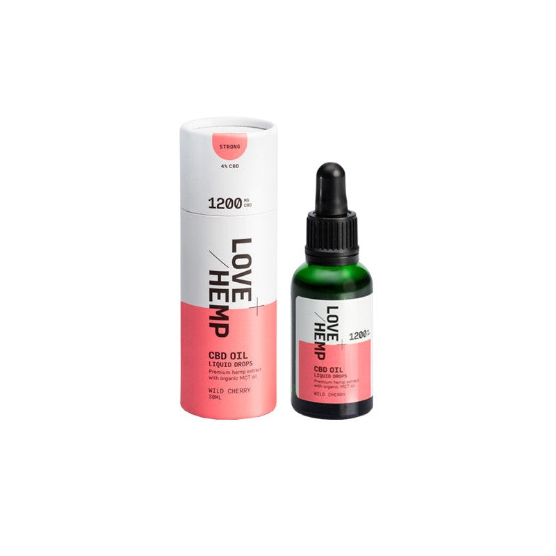 Love Hemp 1200mg Wild Cherry 4% CBD Oil Drops - 30ml