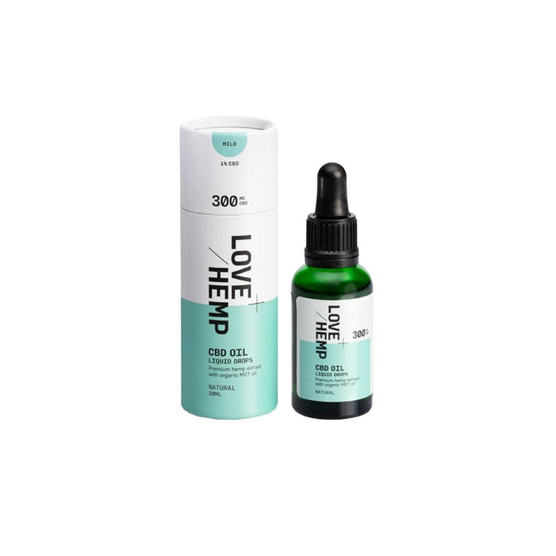 Love Hemp 300mg Natural 1% CBD Oil Drops - 30ml