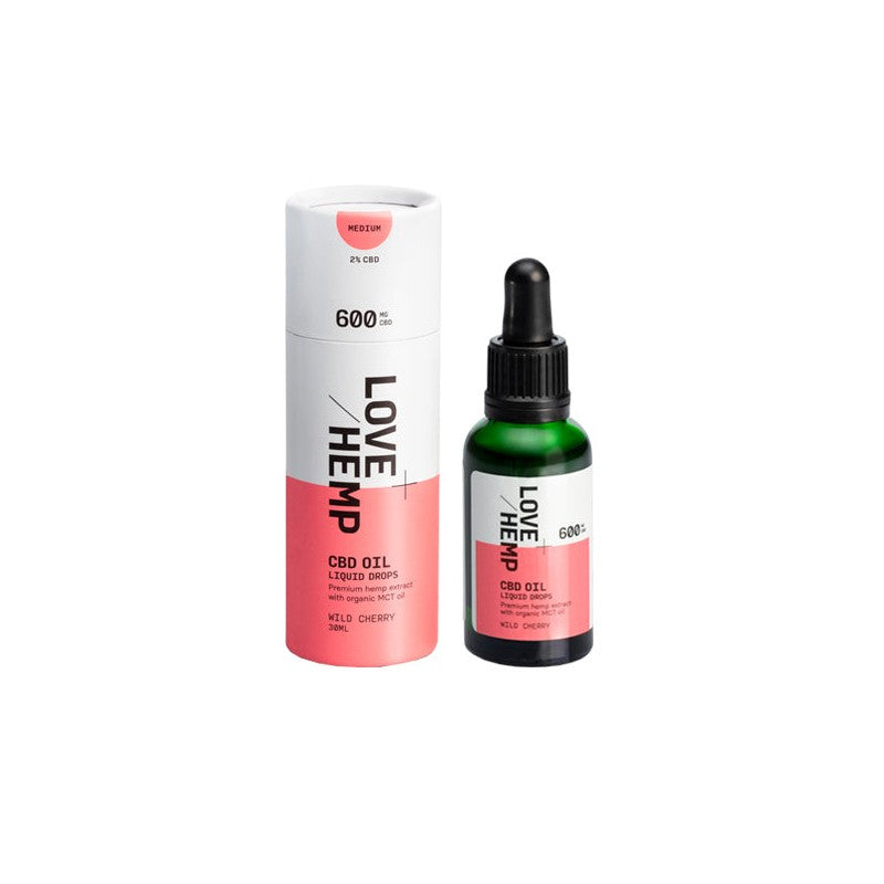 Love Hemp 600mg Wild Cherry 2% CBD Oil Drops - 30ml