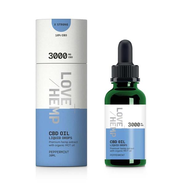 LOVE HEMP CBD Oil Liquid Drops Peppermint 30ml