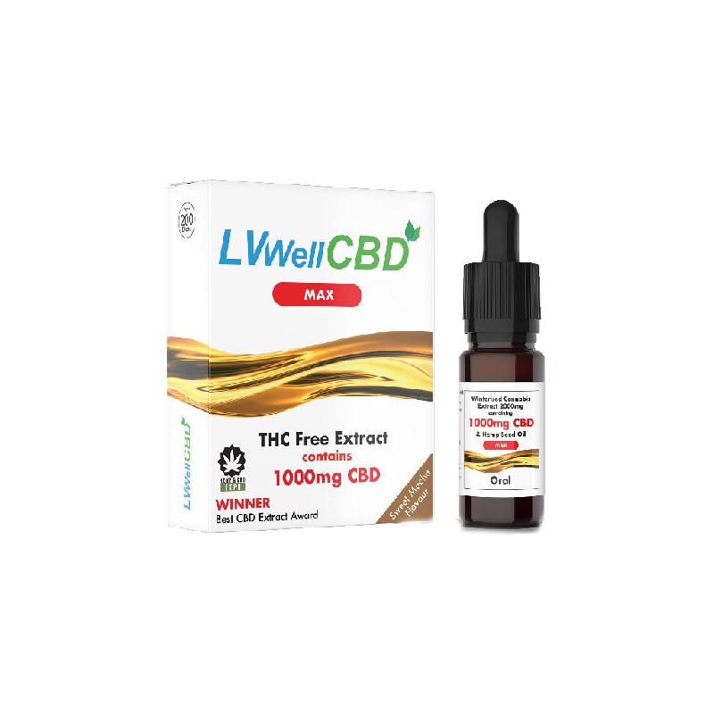 LVWell CBD 1000mg 10ml Max Hemp Seed Oil