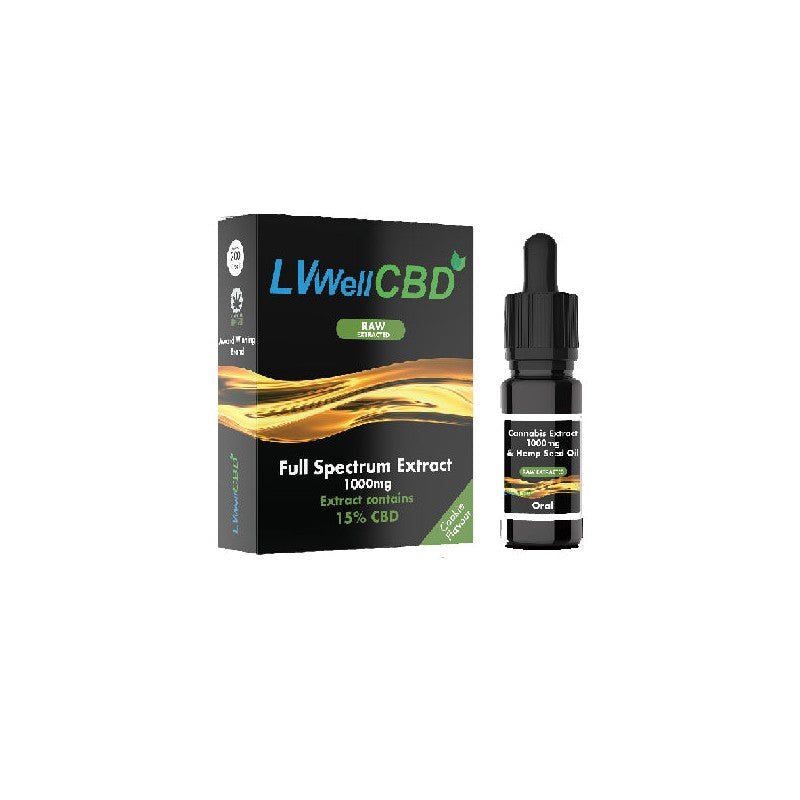 LVWell CBD 1000mg 10ml Raw Cannabis Oil