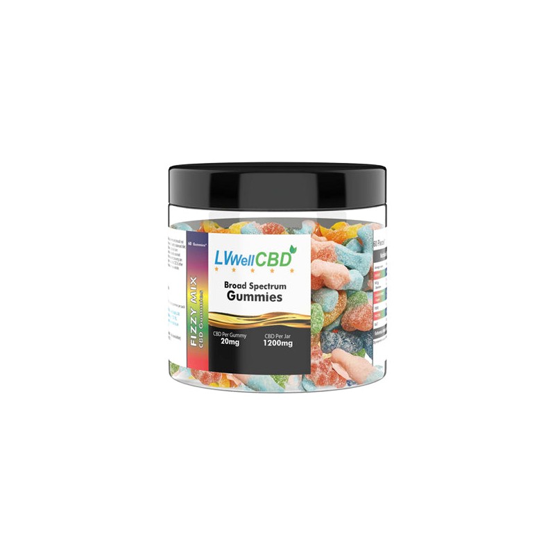 LVWell CBD 1200mg CBD Fizzy Mix Gummies - 60 Pieces