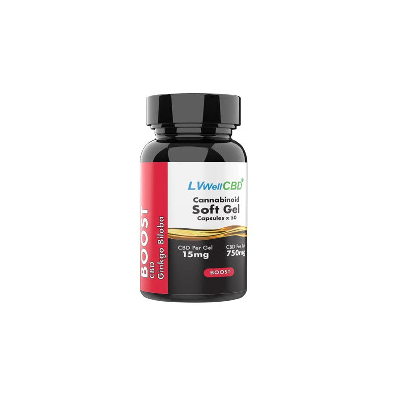 LVWell CBD 750mg CBD Soft Gel Capsules Boost - 50 Caps