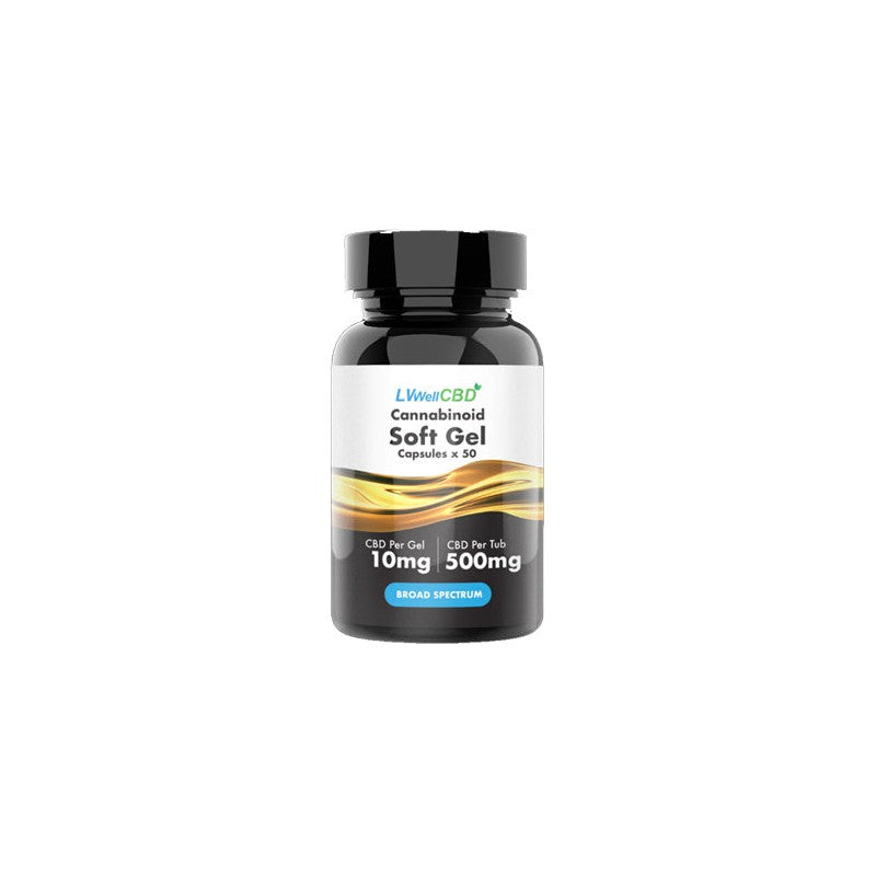 LVWell CBD Broad Spectrum 500mg CBD Soft Gel Capsules