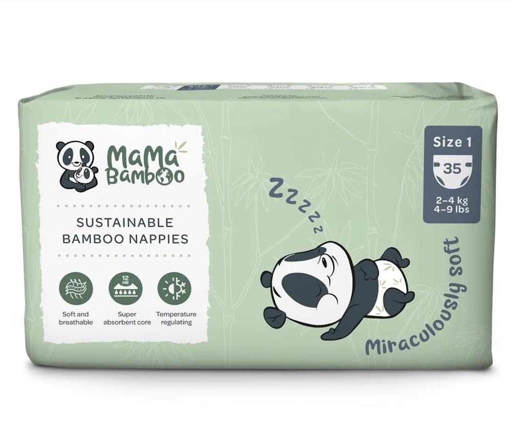 Mama Bamboo Eco Nappies - Size 1 (Newborn) 850g