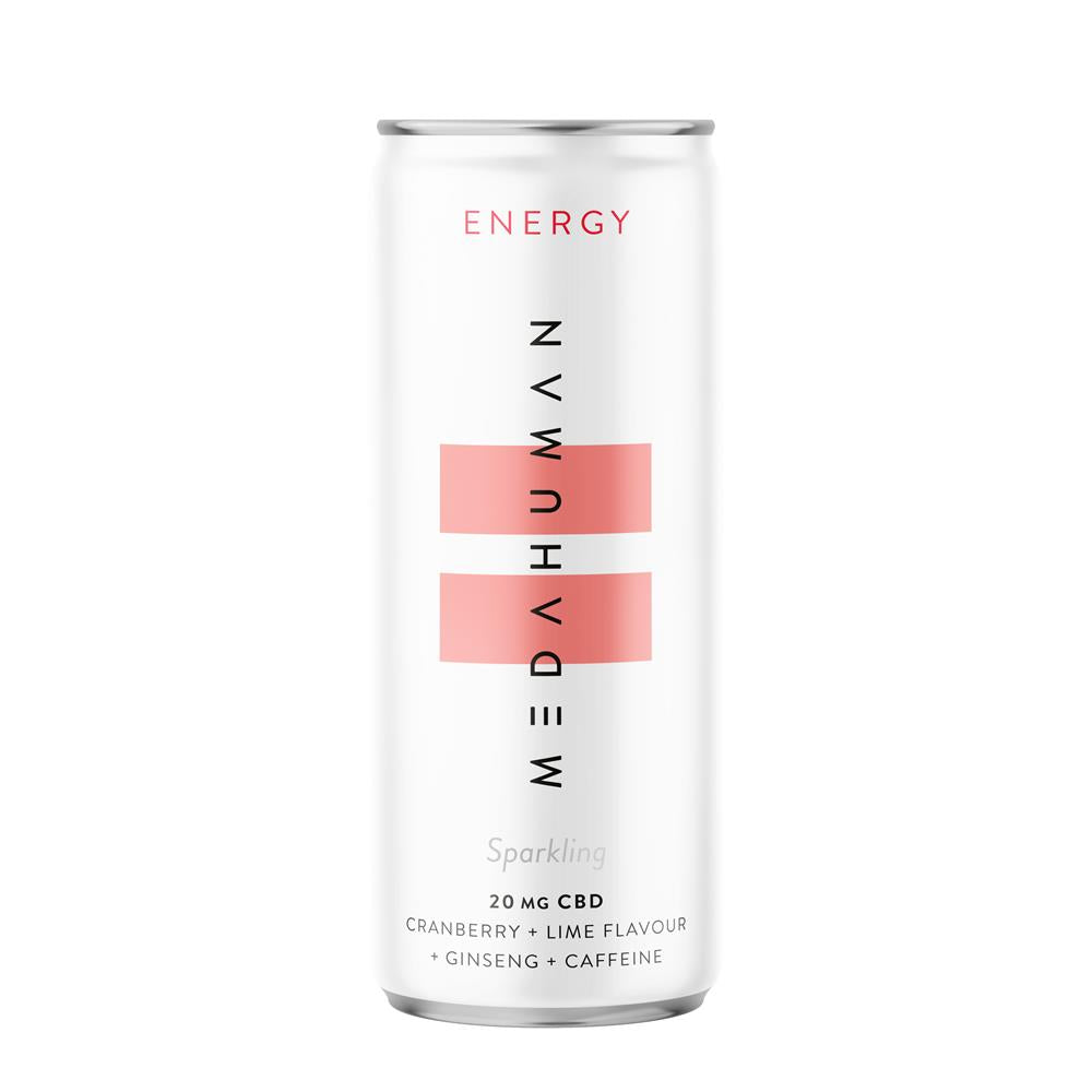 MEDAHUMAN ENERGY is a cranberry and lime flavoured CBD+ drink