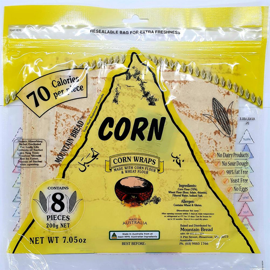 Mountain Bread Corn Wraps (70% Corn) 200g