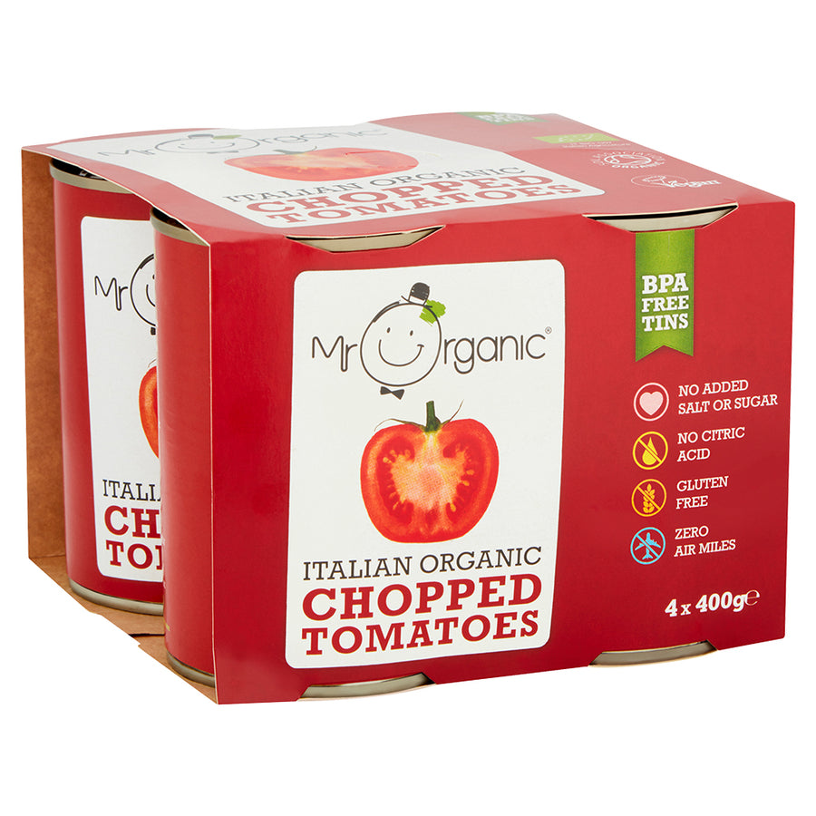 Organic Chopped Tomatoes (BPA-free) 4 x 400g Pack