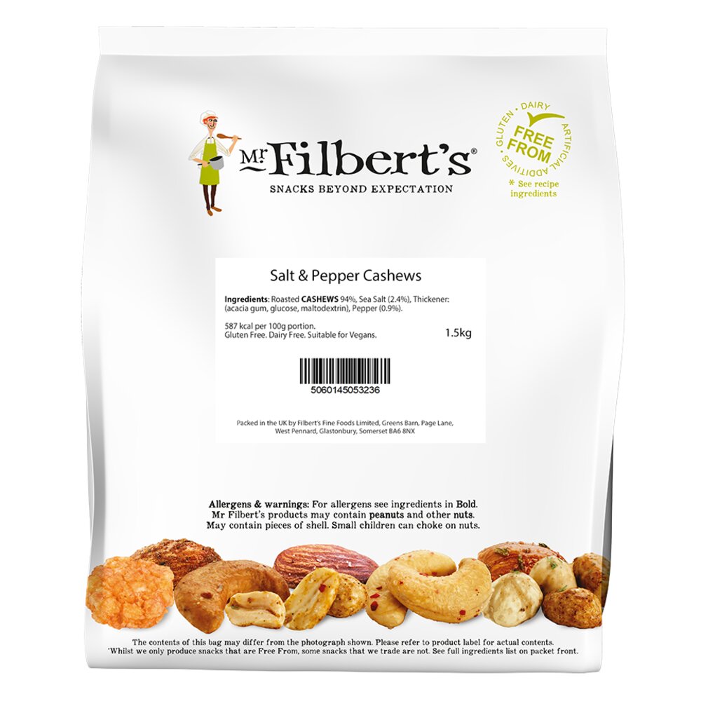 Mr Filberts Salt and Pepper Cashews 1.5kg