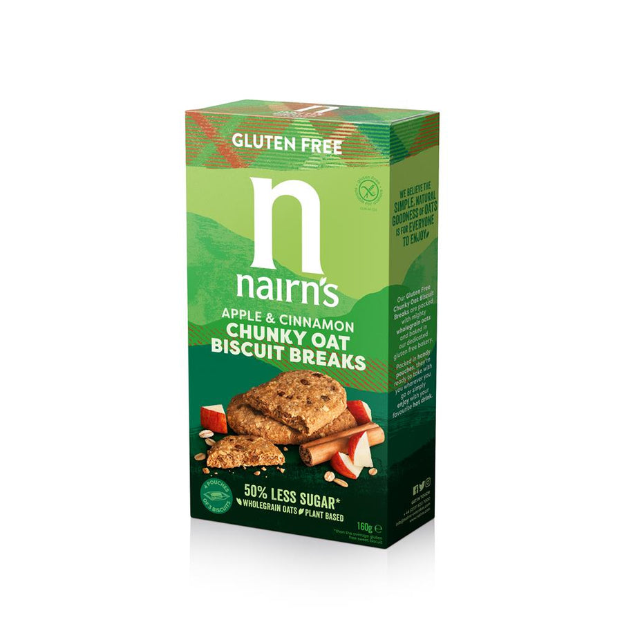 Gluten Free Apple & Cinnamon Chunky Oat Biscuit Break 160g