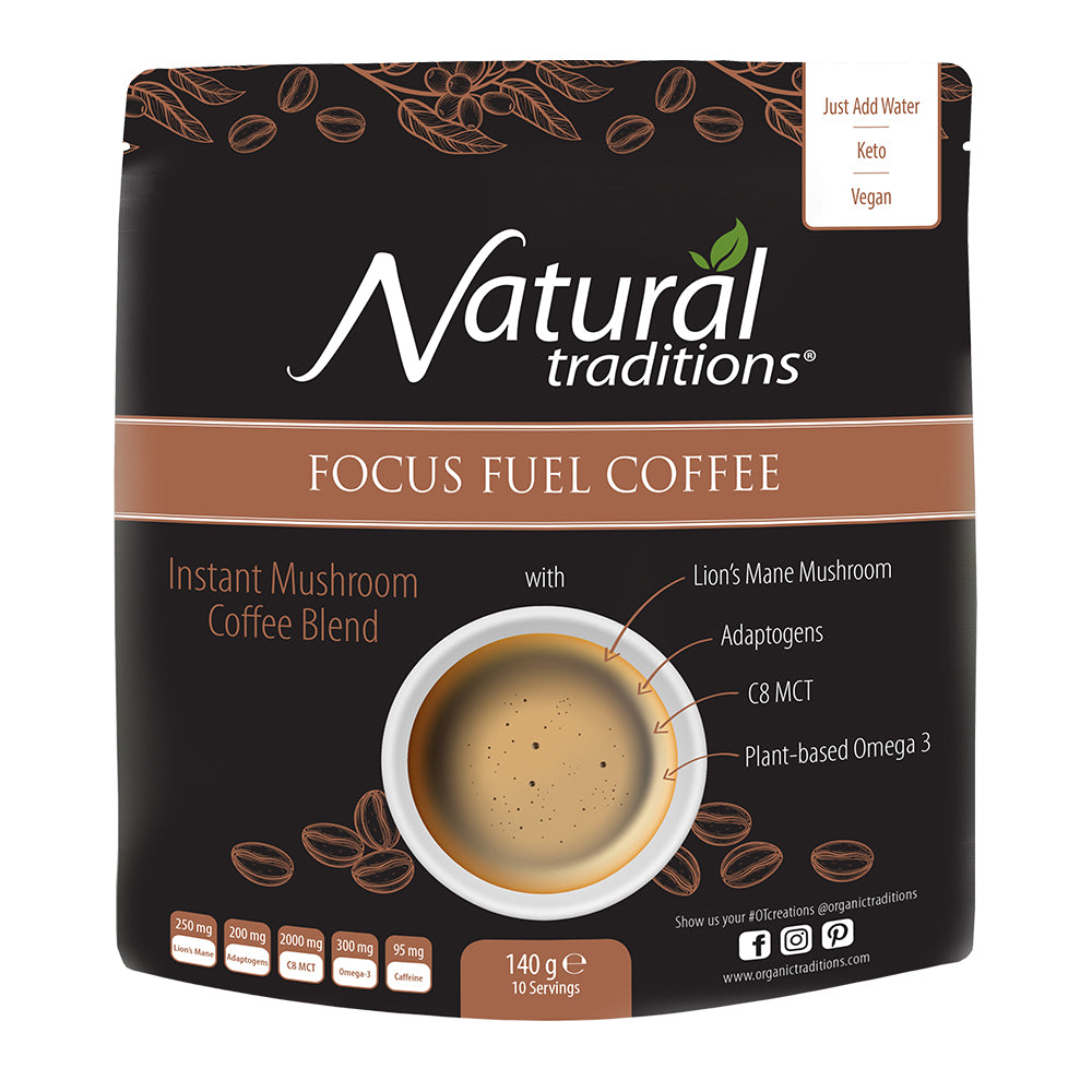 Organic Instant Mushroom Coffee Focus Fuel 140g