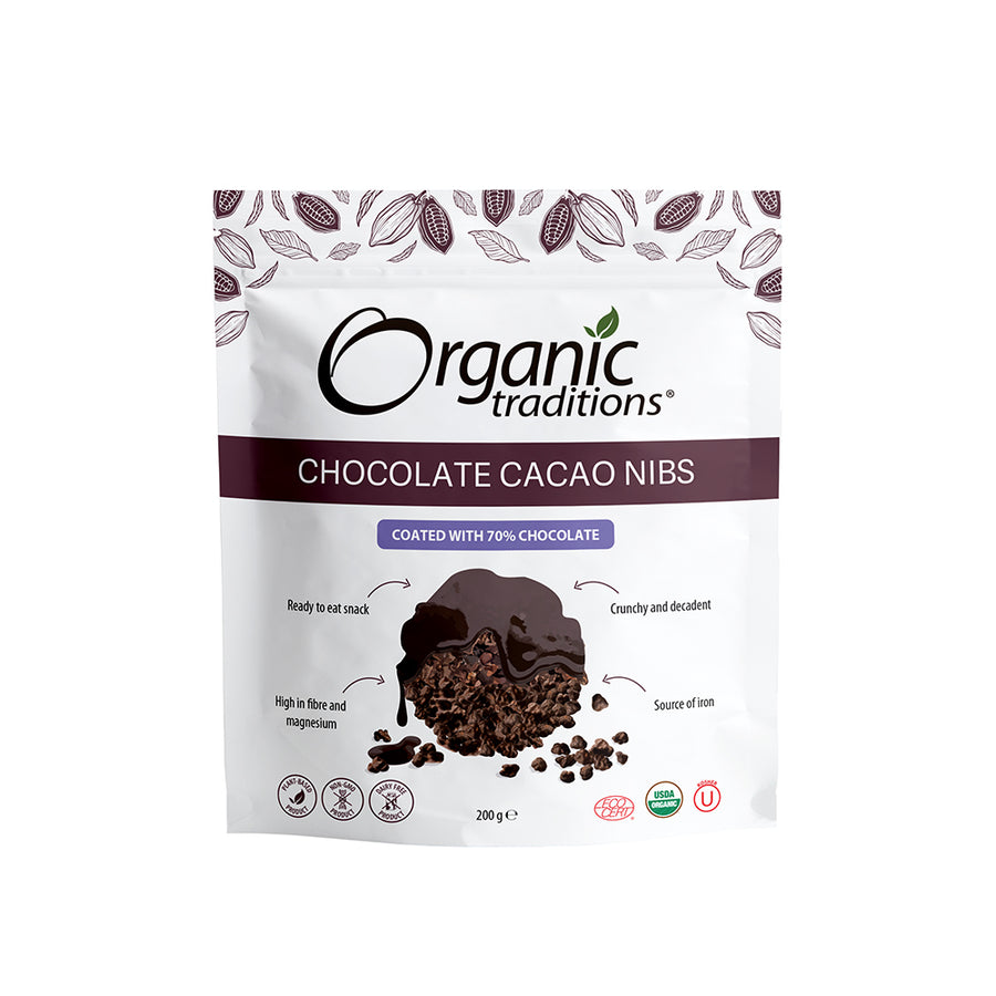 Organic Chocolate Coated Cacao Nibs 200g