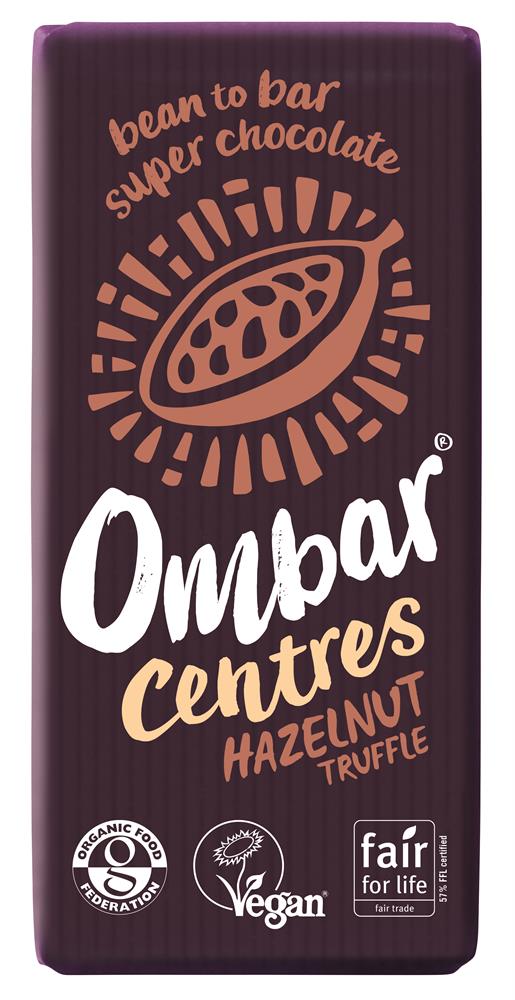 Ombar Centres Hazelnut Truffle Dark Chocolate Bar 70g