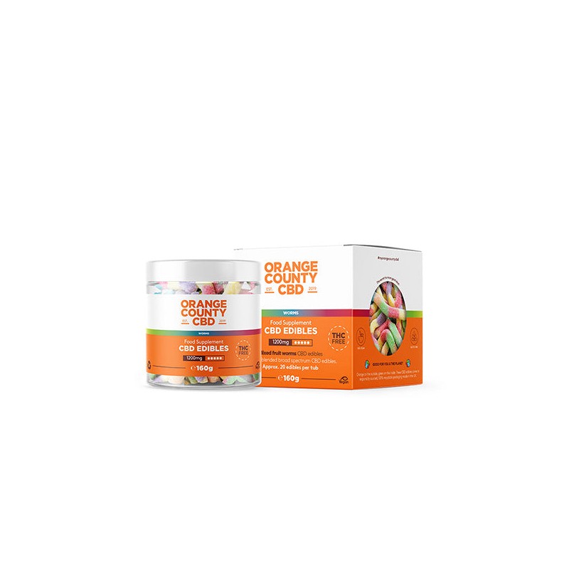 Orange County 1200mg CBD Gummy Worms - Small Pack