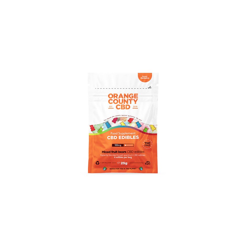 Orange County CBD 100mg Mini CBD Gummy Bears - 6 Pieces