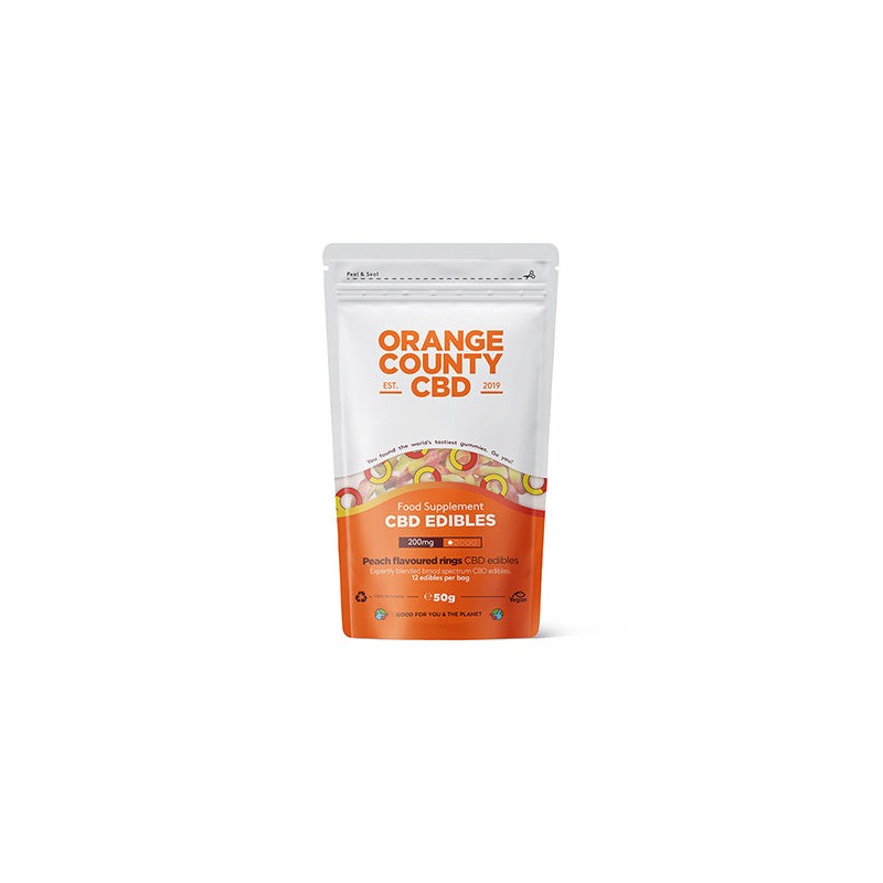 Orange County CBD 200mg CBD Fizzy Gummy Peach Rings - Grab Bag