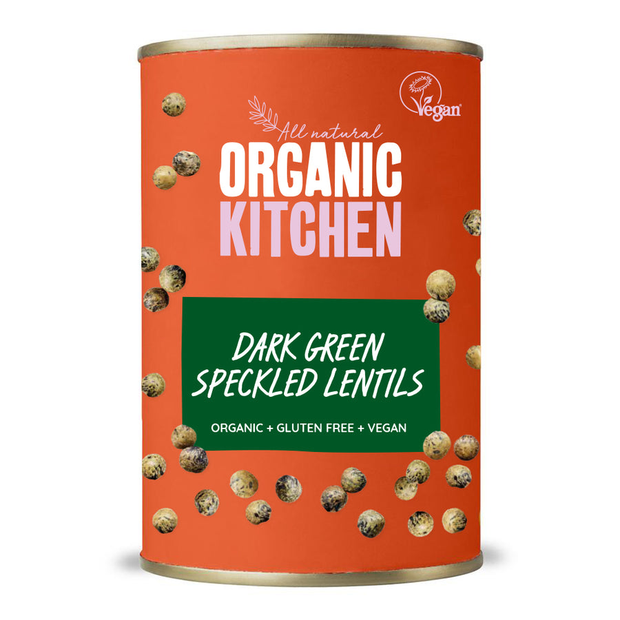 Organic Dark Green Speckled Lentils 400g