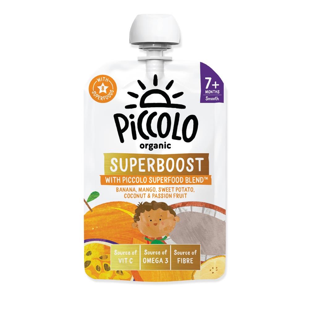 Piccolo Organic Superboost Banana Coconut and Passionfruit 100g