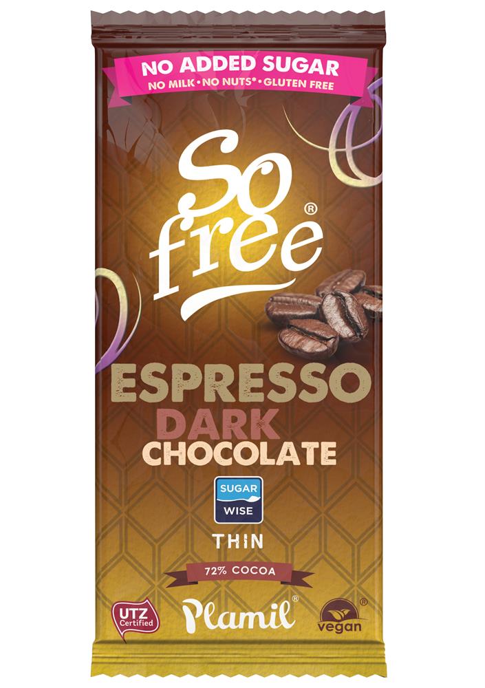 So Free No Added Sugar Dark Espresso Thin Chocolate 80g