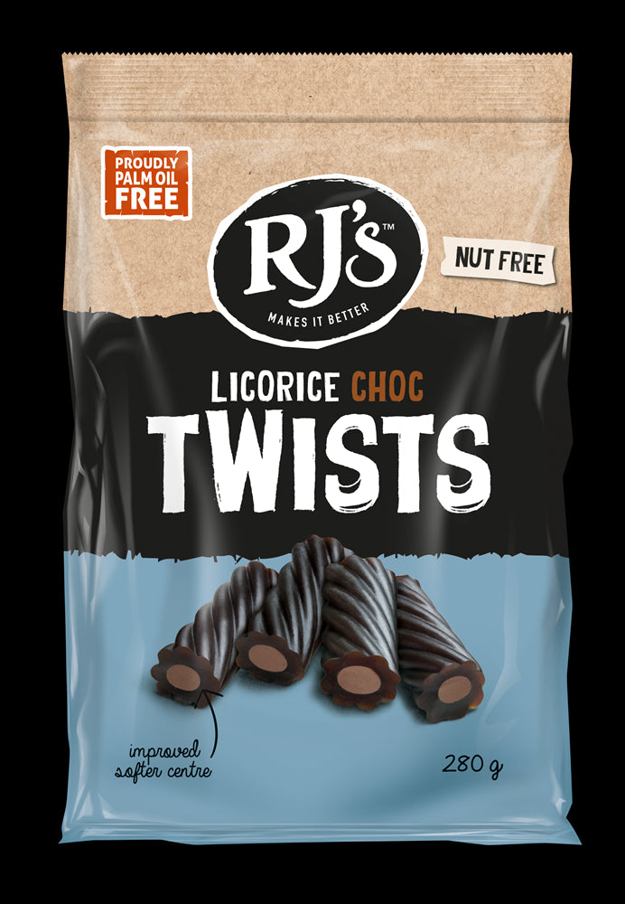 Choc Twists Licorice 280g