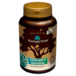 Organic Chlorella & Spirulina 500mg 300 Tablets