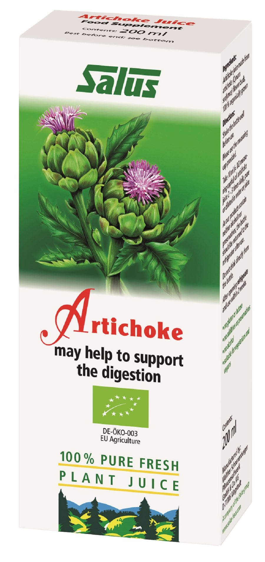 Artichoke Organic Fresh Plant Juice 200ml