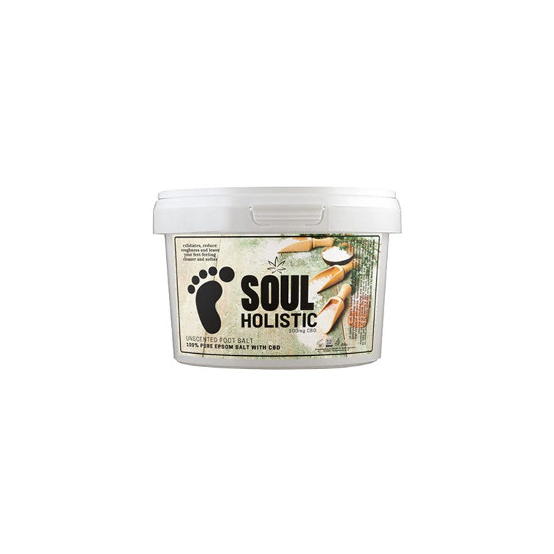 Soul Holistic 100mg CBD Pure Epsom Salt Unscented Foot Salt - 500g