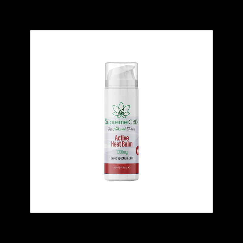 Supreme CBD 1000mg Broad Spectrum CBD Active Heat Balm - 50ml