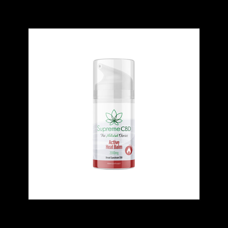 Supreme CBD 2000mg Broad Spectrum CBD Active Heat Balm - 100ml