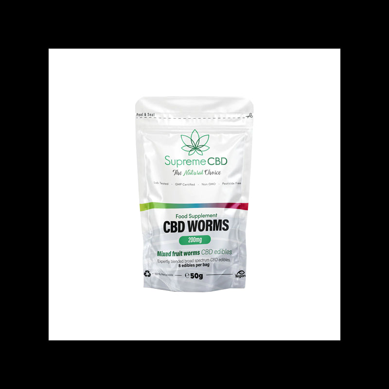 Supreme CBD 200mg CBD Gummy Worms Grab Bag - 50g