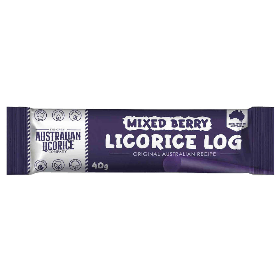 Mixed Berry Liquorice Log 40g