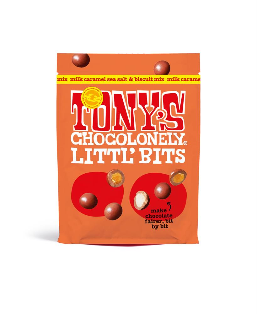 Tony's Chocolonely Littl' Bits Milk Cara Sea Salt & Biscuit 100g