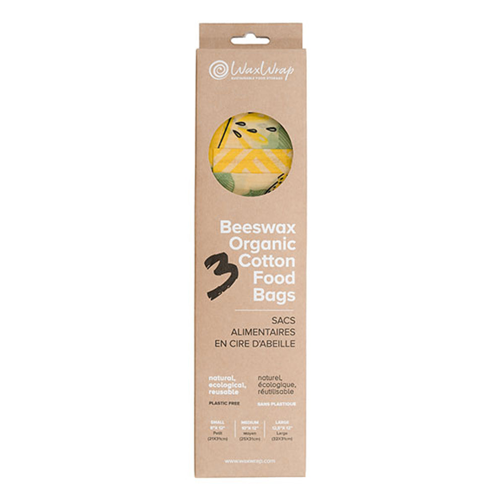 Beeswax Org Cotton Food Bags  3 Bags